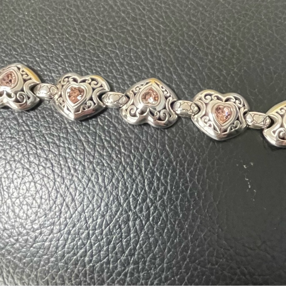 Brighton Silver and Gold Heart Bracelet with Sparkling Accents